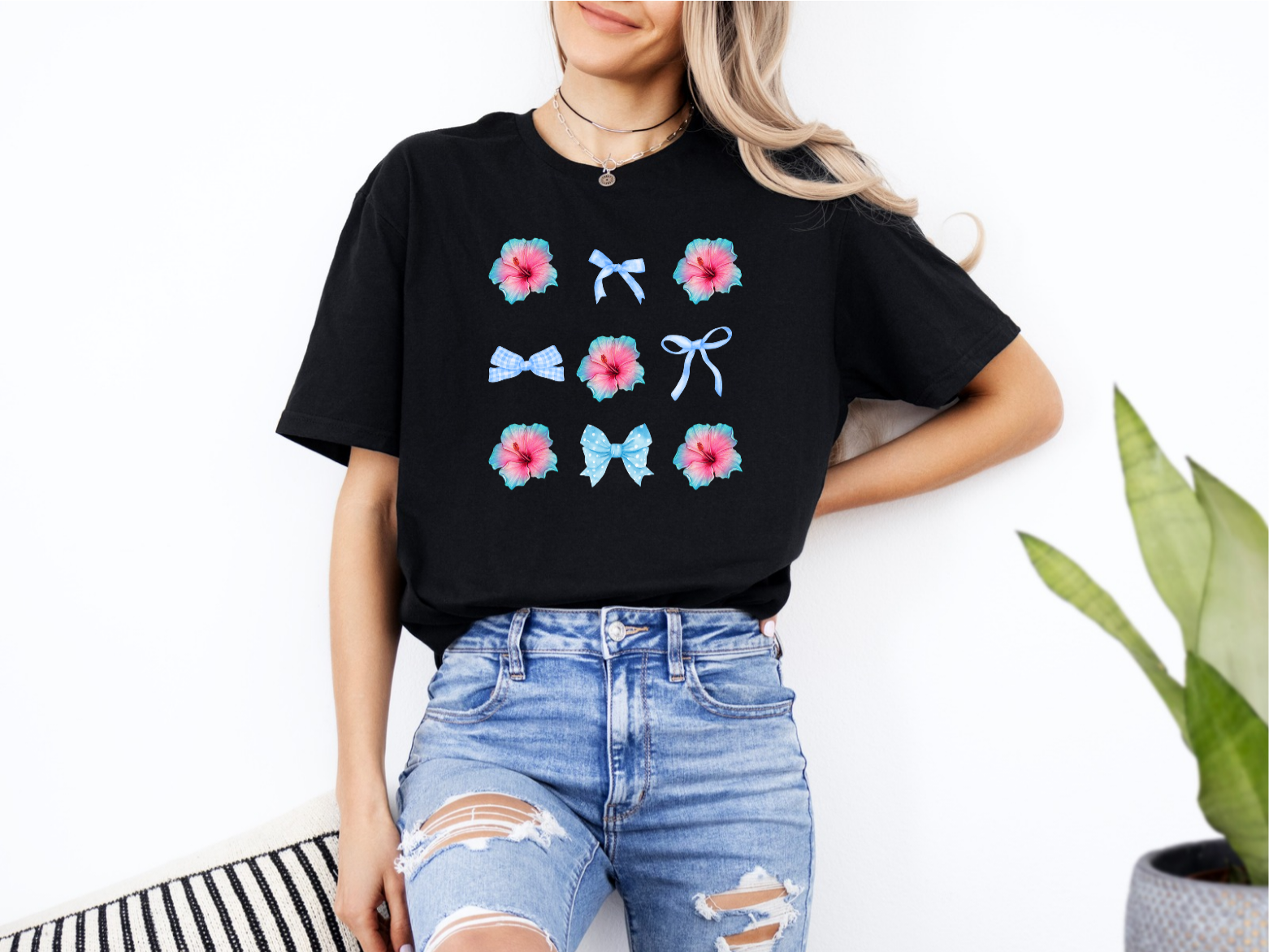 Blue Flower t-shirts - Destello Store
